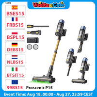 Proscenic P15 Handheld Cordless Stick Vacuum Cleaner, 50kPa 580W Powerful Suction Anti-Tangle Brush 6 Layers Filter, Green Light