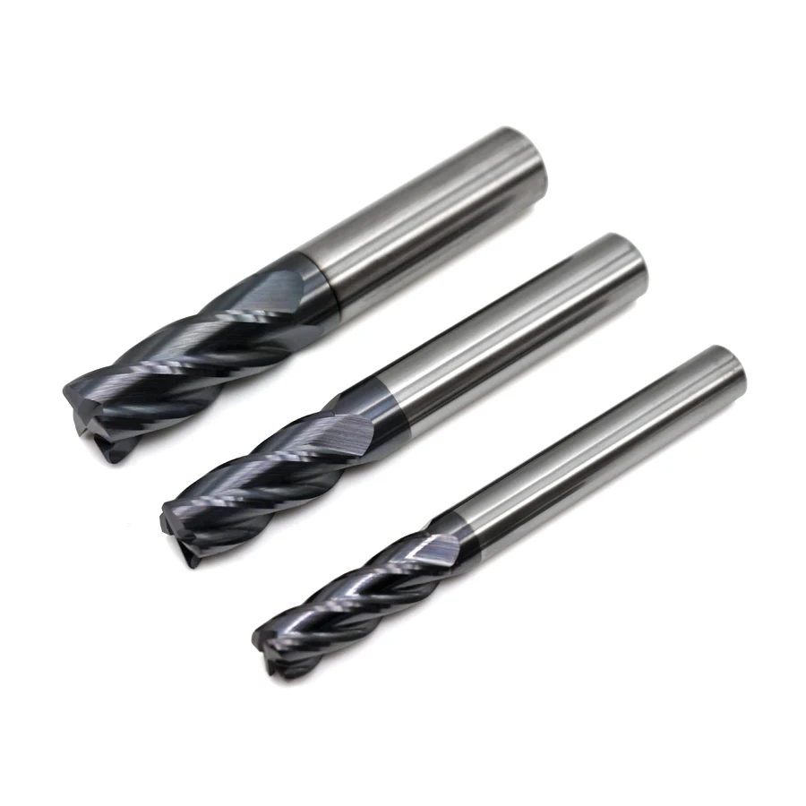 HRC50 Tungsten Steel Corner Rounding End Mills 2 4 6 8 10 12mm R0.5 R1 Round Nose Milling Cutter 4 Flutes CNC Lathe Maching Tool