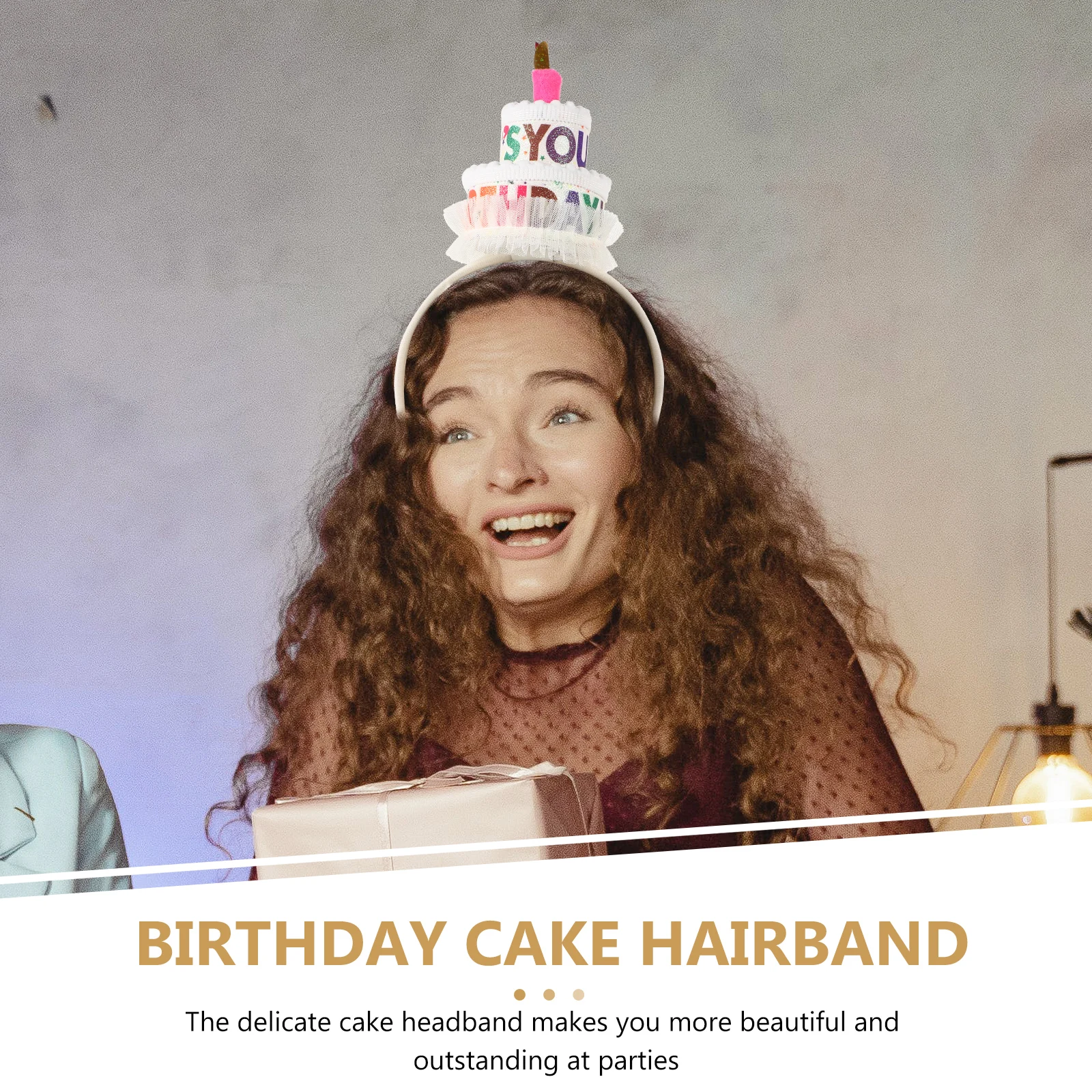 

Cake Headband Birthday Girls Cartoon Funny Creative Party Hair Hoops Accessories Women Photo Props Decor