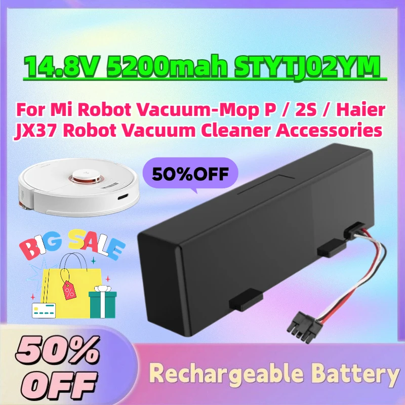 

In Stock New 14.8V 5200mah STYTJ02YM Battery for Mi Robot Vacuum-Mop P / 2S / Haier JX37 Robot Vacuum Cleaner Accessories
