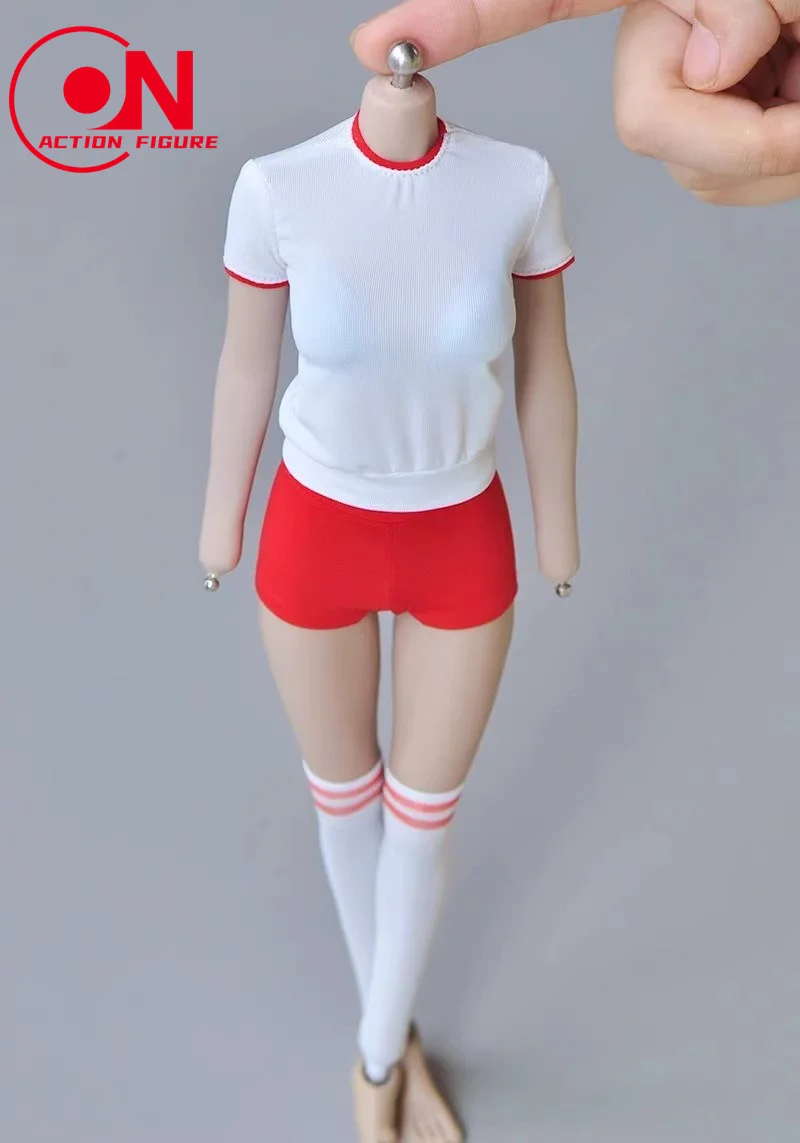 Ropa deportiva escolar para chica, conjunto de camisa y pantalones cortos, modelo apto para soldado femenino de 12 pulgadas, cuerpo de figura de acción, escala 1/6