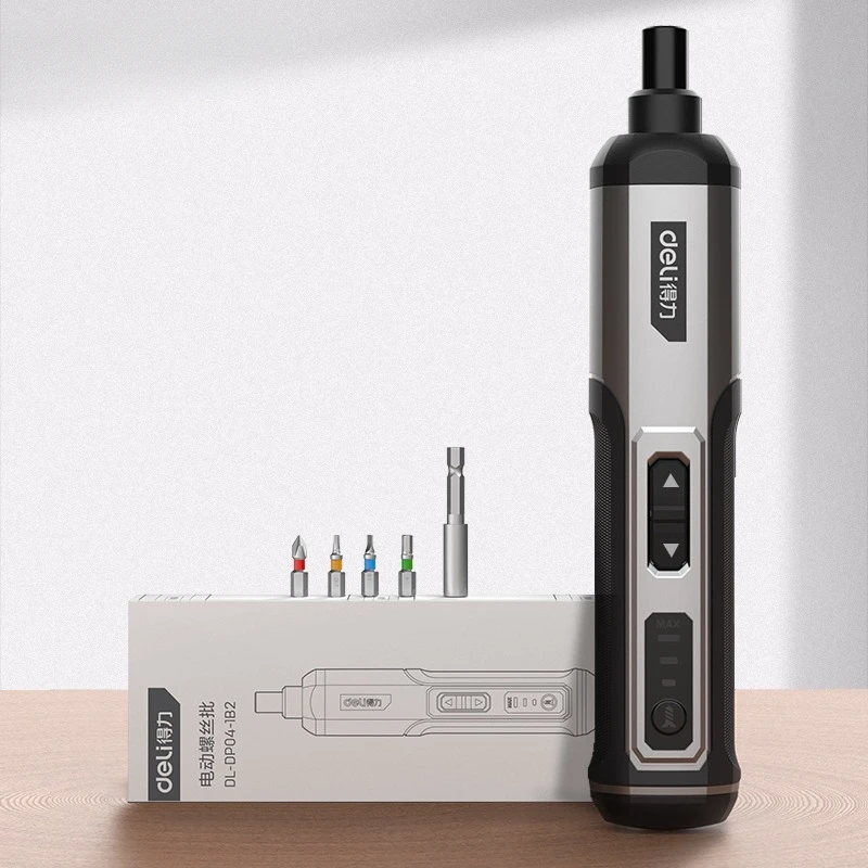 Deli Mini Electric Screwdriver - Rechargeable Lithium Battery, Included Screw Bits, Perfect for Home Maintenance & Small Jobs