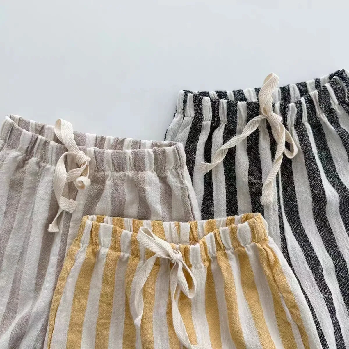 K230124Children Clothing  Summer&Spring Kid New Soft Striped Jogger Pants Newborn Baby Loose Trousers for Toddler Boys&Girl