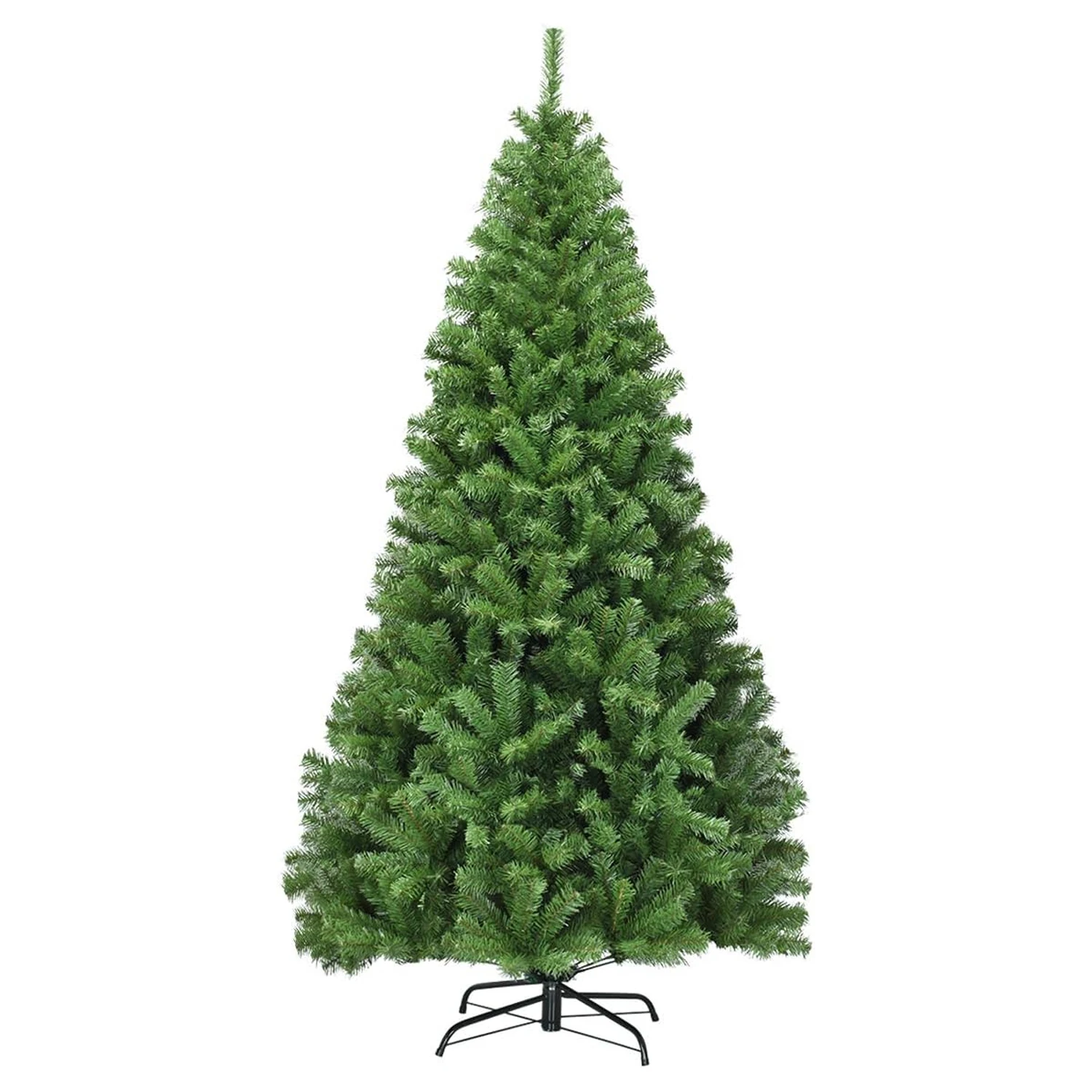 Árbol de Navidad artificial de 180 cm con sistema plegable, 1000 puntas Agujas de PVC, Árbol artificial de Navidad con soporte de metal, Verde