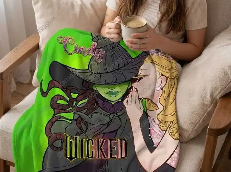 Custom Wicked Changed For Good Blanket, Wicked Movie 2025 Blanket, Defying Gravity Blanket, Musical Theater Bedroom, Pink Goes W