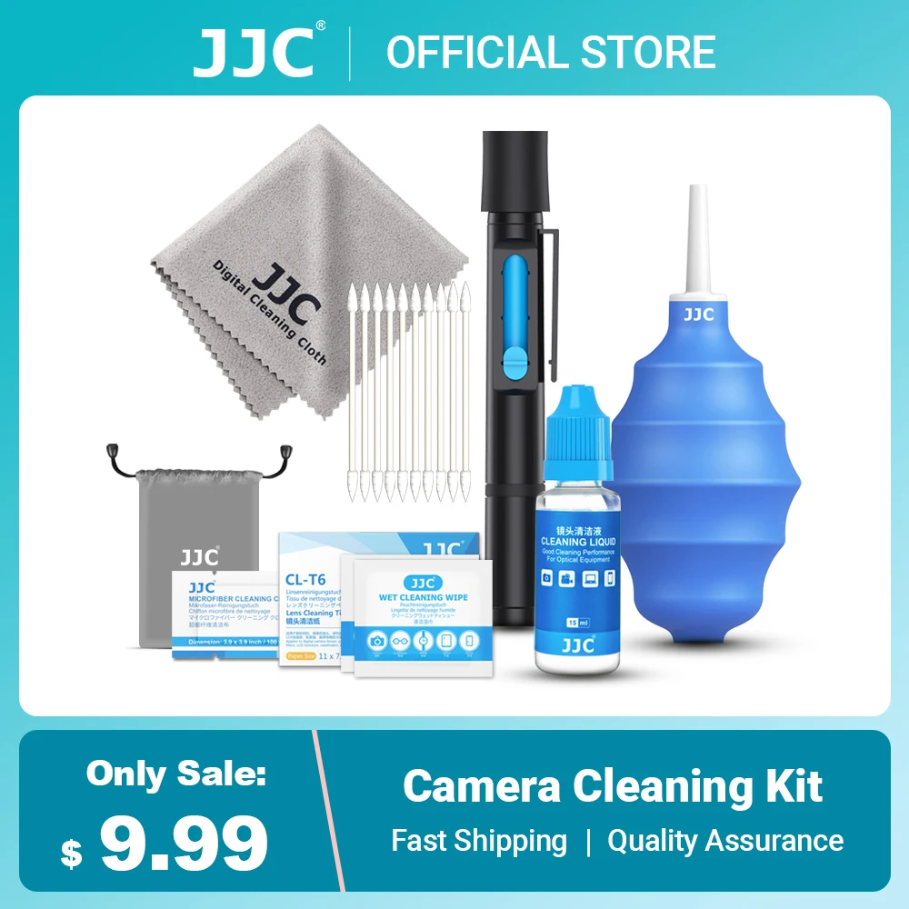JJC 10-w-1 zestaw do czyszczenia obiektywu obiektyw do czyszczenia dmuchawa czujnik pióra do aparatu Canon Nikon Sony Fujifilm akcesoria i telefon itp