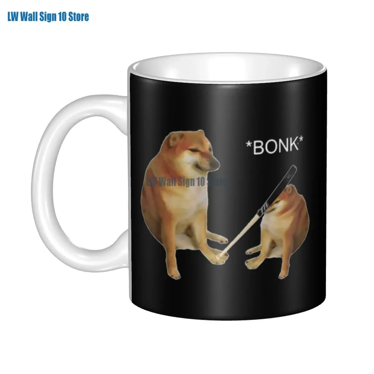 Bonk Meme tazas de café DIY personalizado Shiba Inu Taza de cerámica taza regalo creativo hombres mujeres trabajo al aire libre tazas y tazas de Camping
