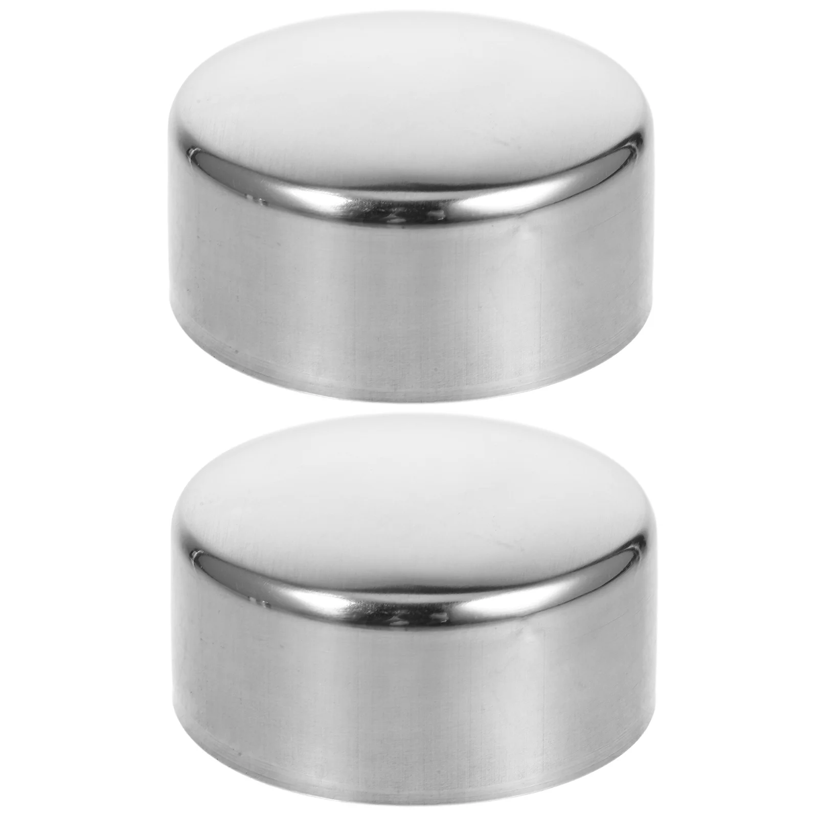 2 Pcs Handrail Caps for Indoor Stairs End Wooden Stainless Steel Railing Metal Decoration