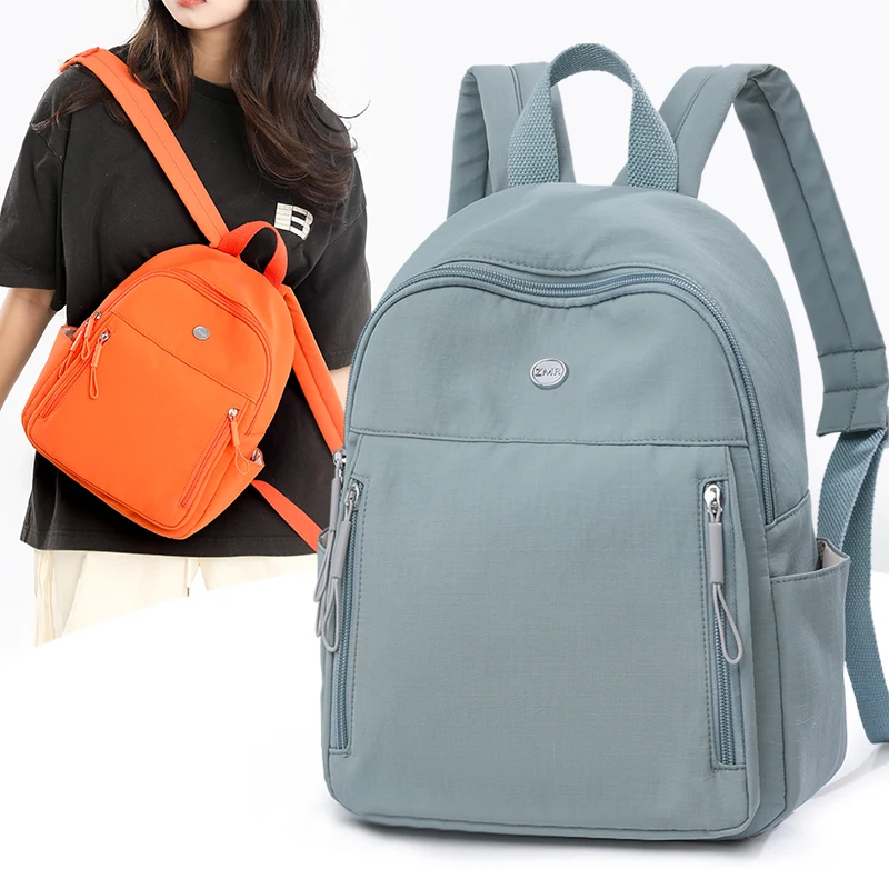Fashion Women's Waterproof Nylon Backpack Large Capacity Travel Bag Lightweight Casual Daypack for Work College Outdoor Hiking