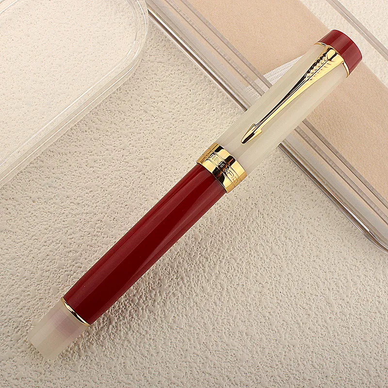 Imagem -03 - Jinhao Resina Caneta-tinteiro Extra Fine Nib Cor Transparente Caneta de Luxo Escritório e Papelaria Escolar Escrita Suprimentos ef f m 100