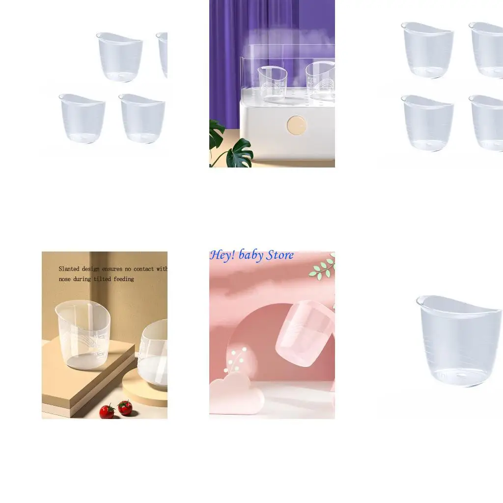 

Q1FE 4Pcs Feeding Cup Newborns Baby Cup Feeder Spillproof Drinking Aids for Supplemental Feeding Early Premature Baby