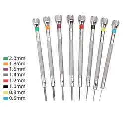 High Carbon Steel 0.6mm-2.0mm Precision Watchmakers Screwdrivers Watch Glasses Flat Blade Small Accessories Repair Screwer Tools