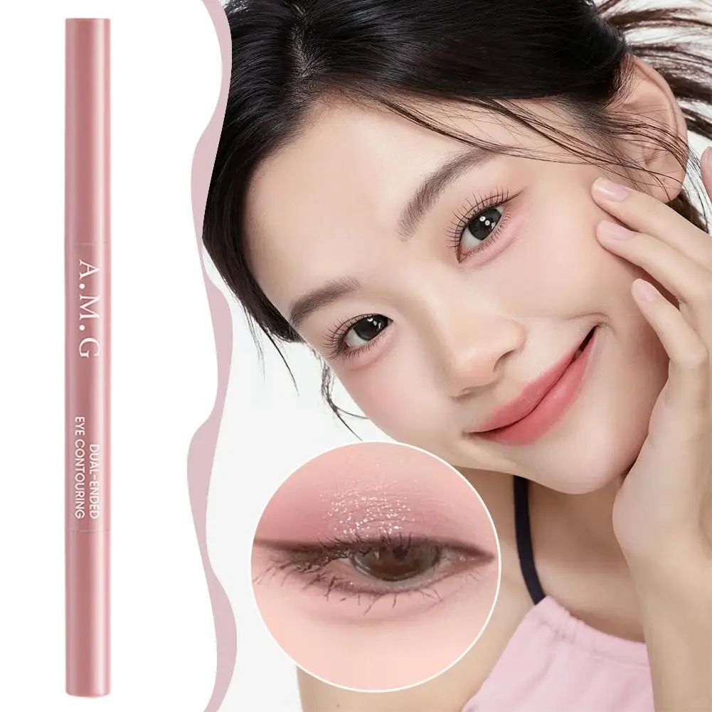 1 stücke Mulitfuntiona Doppelseitige Liegen Seidenraupe Bleistift Flüssigkeit Nude Stift Aufheller Kontur Highlighter Augen Make-Up Liner Q2W8