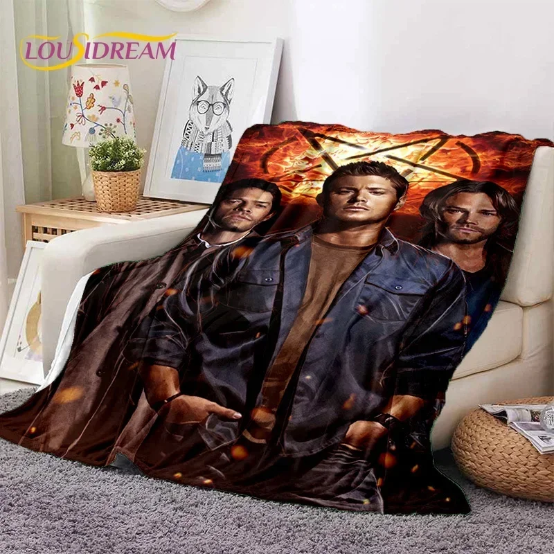 SPN Latest Supernatural Dean Sam Soft Flannel Blankets,Throw Blanket Comfortable Blanket for Picnic Beds Sofa Home Bedroom Gift