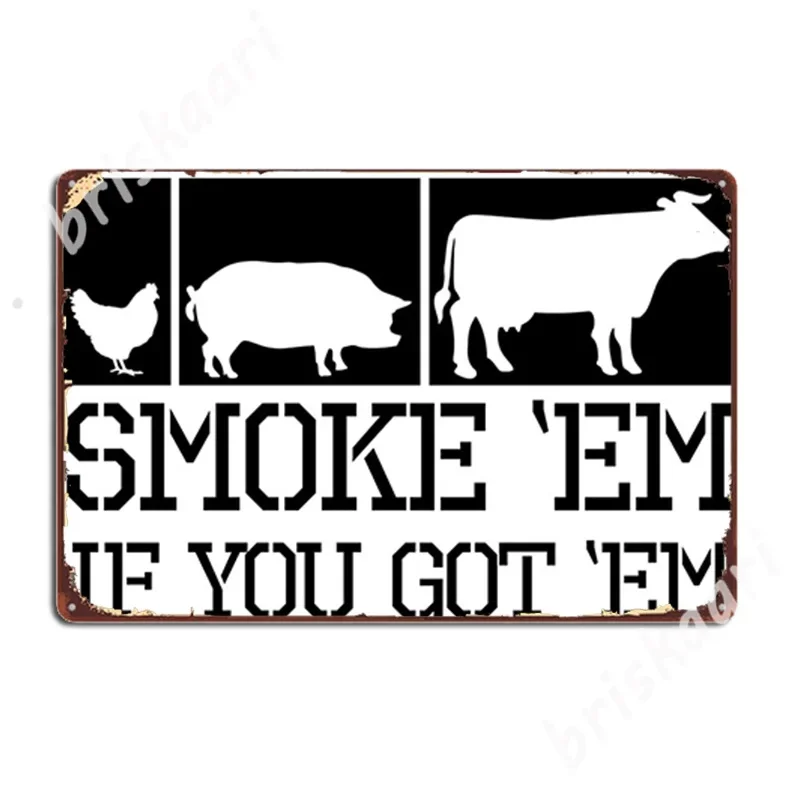Dad Grilling Bbq Gift Meat Smoker Lover Pitmaster Metal Signs Wall pub Design Plaques Mural Tin sign Posters