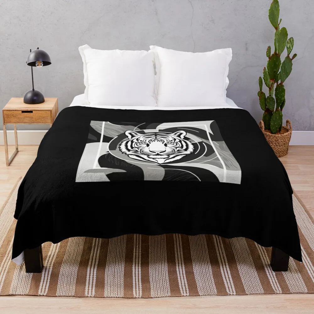 Abstract Tiger Emblem Throw Blanket cosplay anime Plaid Blankets