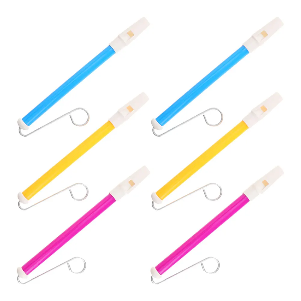 

6pcs Slide Whistle Kids Push-Pull Flute Plaything Portable Musical Instrument Party Favors Funny Blowing Train Whistle
