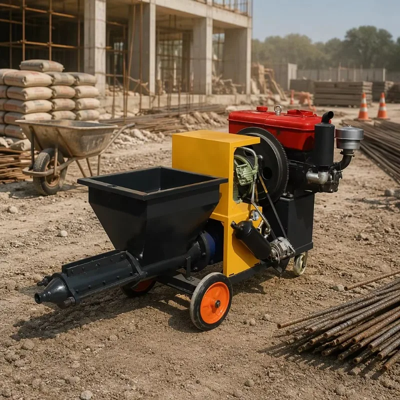 Widely Use Around the World 30m Hose diesel Motor Automatic Mortar Plastering Pump Machine/sand Cement Spray Machine
