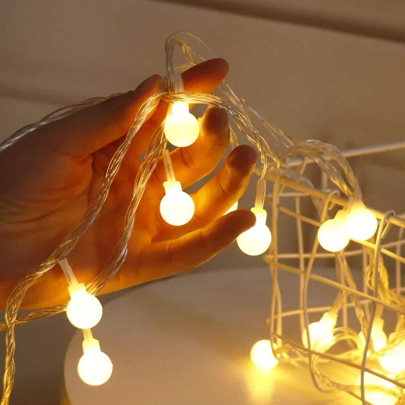 LED Dragon Ball Lantern Ball Lantern String Color Lantern Small White Ball Lantern String Christmas Lantern Garden Decoration