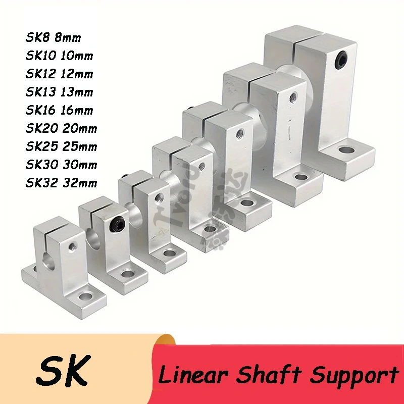 

1/ 4pcs/lot SK8 Linear Bearing SK10 SK12 SK16 SK20 SK25 SK30 8mm Rail Shaft Motion Axis Support Bracket CNC 3D Printer Bracket