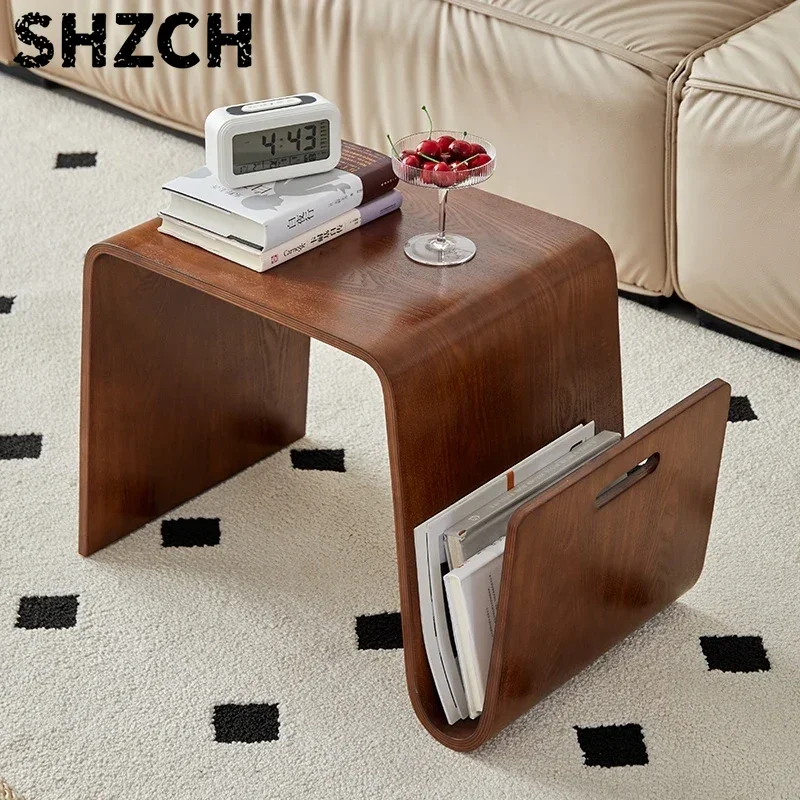 Mesa  centro nórdica en forma  N, mesa auxiliar creativa  mara maciza para sala  estar, sofá  diseño minimalista, es