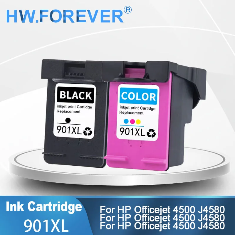 Cartucho de Tinta Compatible 901 901XL para Impresoras HP Officejet 4500 J4580 J4550 J4540 4500 J4680 J4524 J4535 J4585