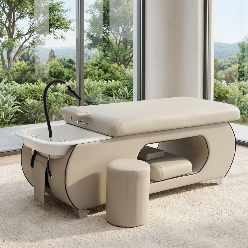 Yicheng New Stylish Salon Furniture Full Recline Shampoo Bed Hair Washing & Massage Bed for Beauty Parlor & Hair Salon