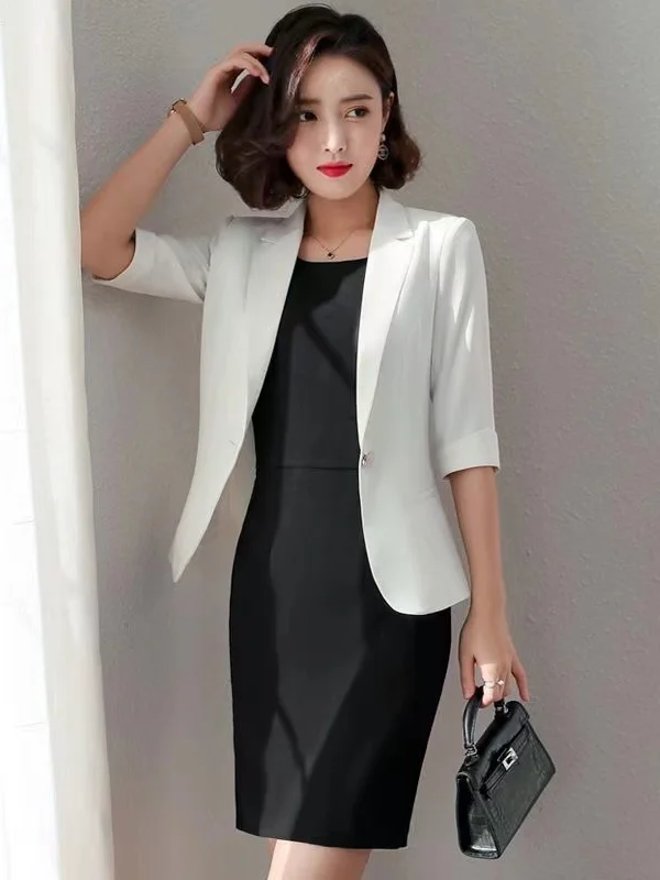 

Faionable Profional Women's Suit Set Brand Tagl Slim Fit Spring Summer New Arrival A-Line Skirt Suit Polyester Blend