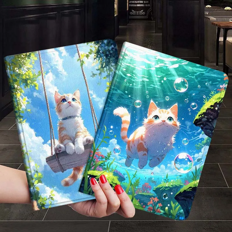 

Cute Cat Underwater Bubble Gift For Xiaoxin Lenovo Tab P12 Extreme Legion Y900 Idea Pro GT 12.1 2025 Foldable Tablet Case