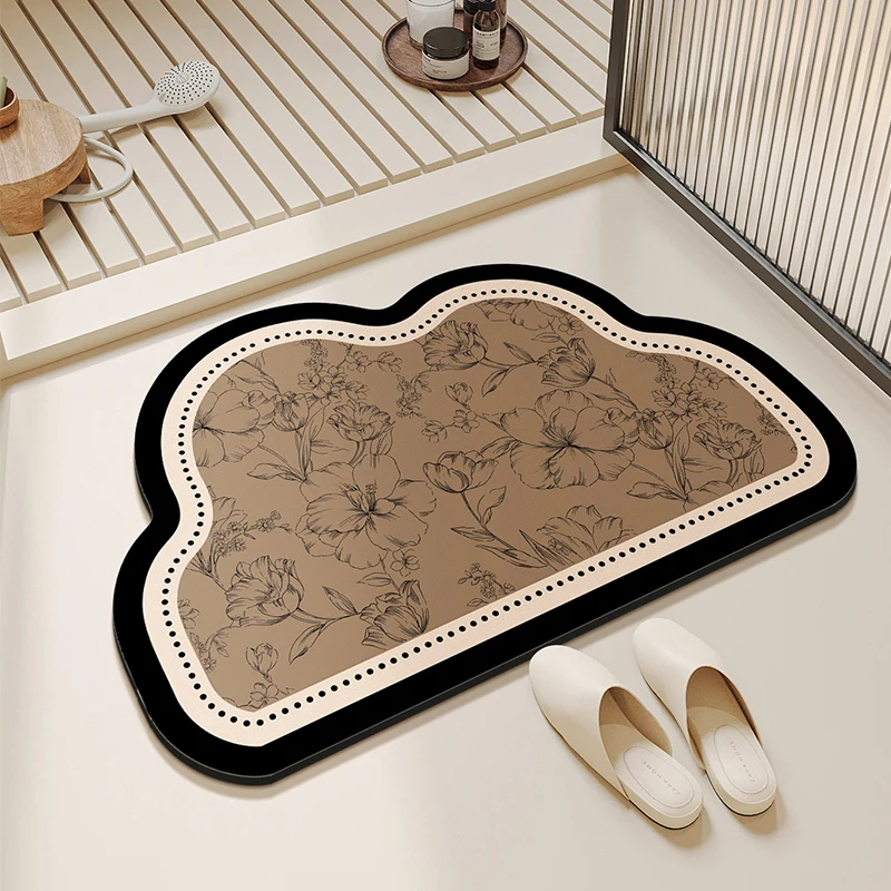 

American Sle Batoom Mat Batoom Anti-Slip Absorbent Mud Foot Pad Toilet Entrance Hand Waable Cloud ape Cusizable