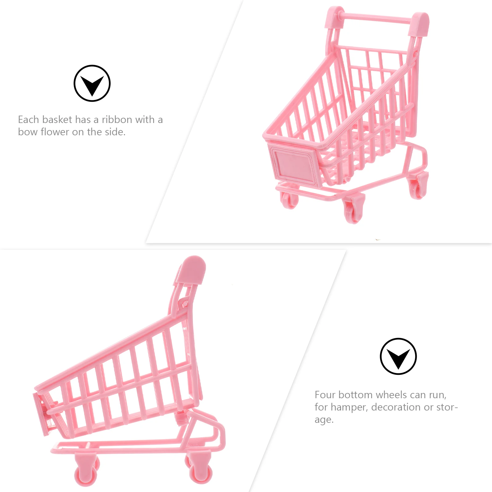 

1pc Mini Shopping Cart Trolly Desktop Storage Basket Photo Props For Hamper Decoration Kids Play Small Size S Wheel Color Random