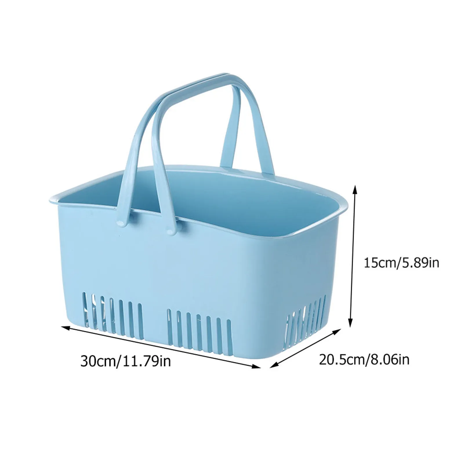 1Pcs Extra Large Bath Storage Basket Sturdy Plastic Drainage Basket with Ergonomic Handle for Kitchen Bathroom Food Prep Compact