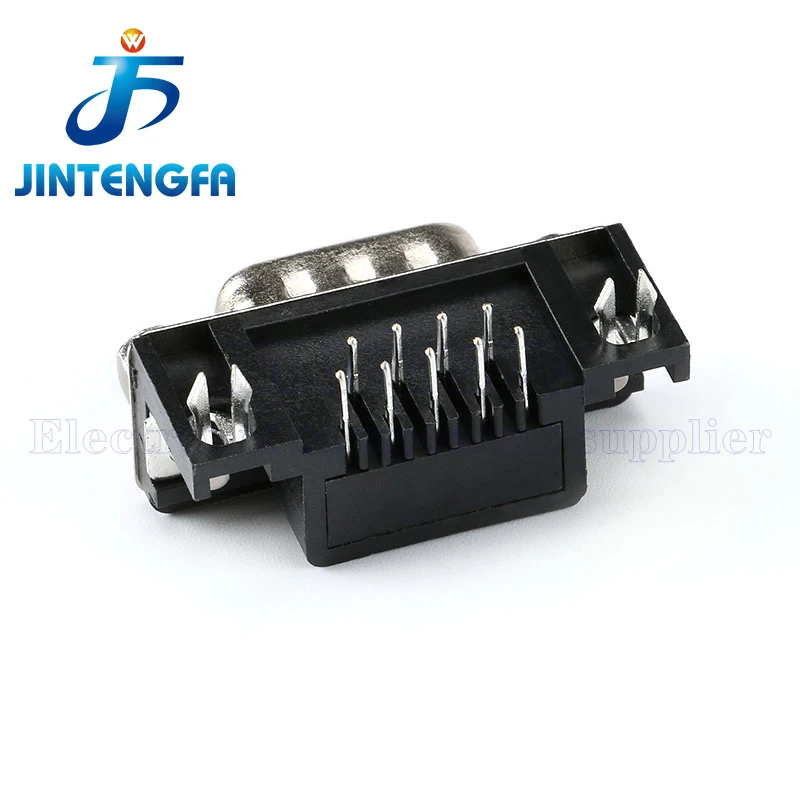 10PCS DB15 DR15 RS232 Black Male Female D-Sub Right Angle Double Row Pins PCB Mount VGA Port Connector Socket With Screw Nuts