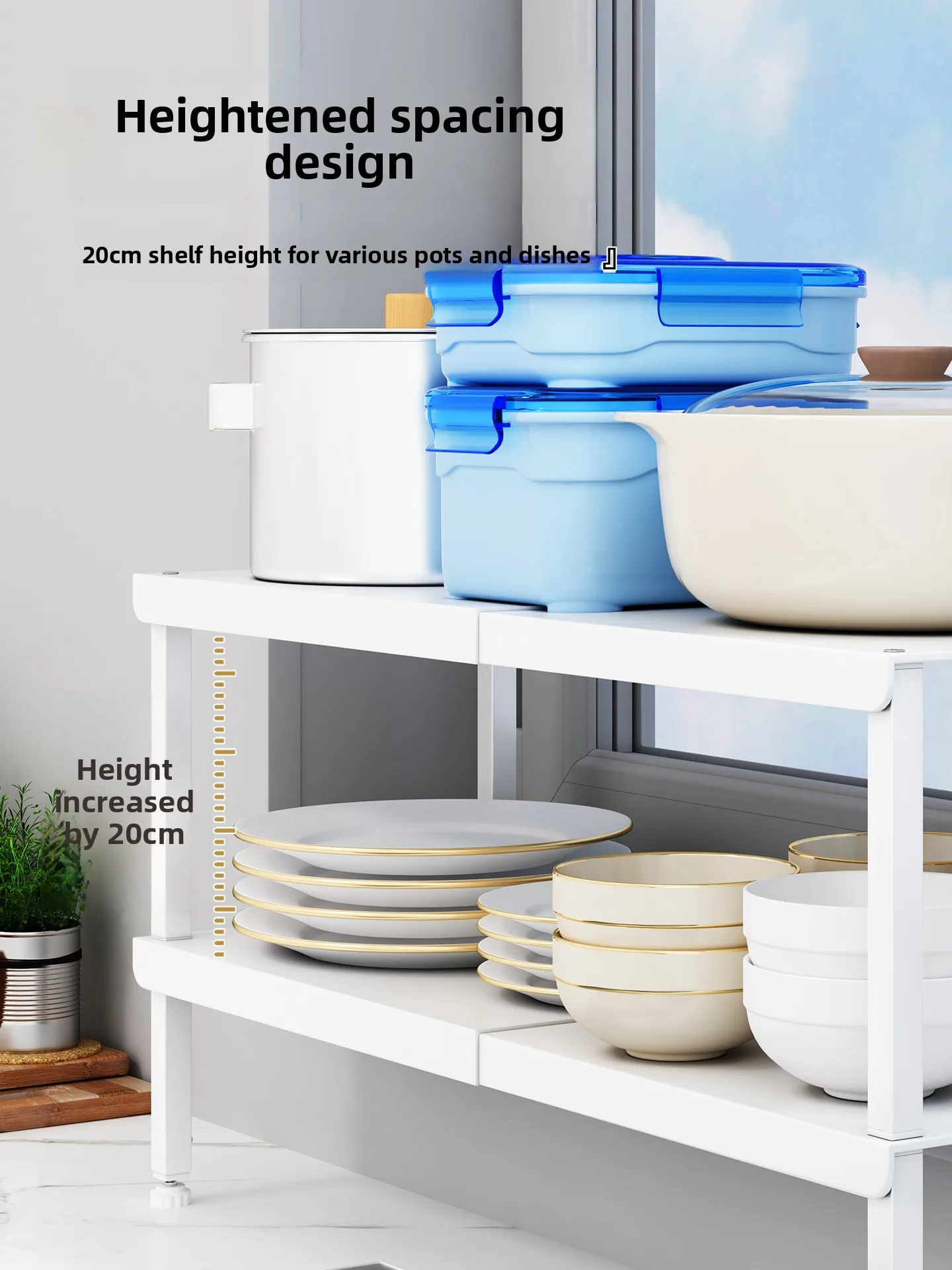 

Многоуровневая широкая выдвижная полка-органайзер для кухонного окна из углеродистой стали