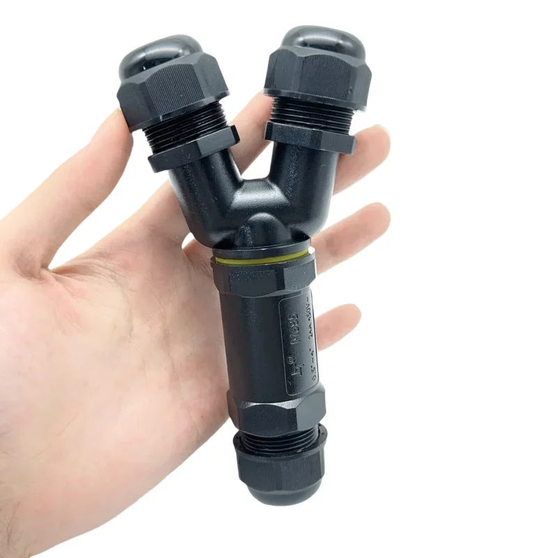 1PCS Y-Type Wire Plug 2Pin 3Pin 4Pin 5Pin Waterproof Cable Connector IP68 Gland Sleeve Connectors 3-Way Quick Tee Connector