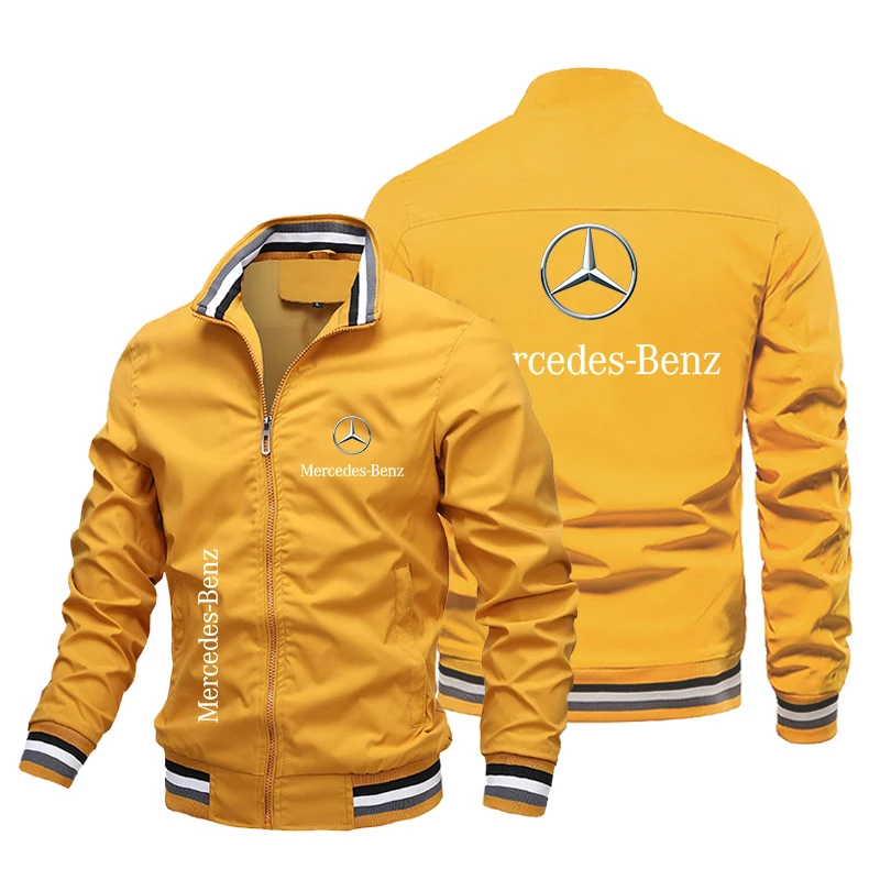 Motorcycle Racing Mercedes-Benz Logo Print Jacket Casual Sweatshirt Outdoor Sport Racing Jacket Custom Benz Apparel Men Clothing