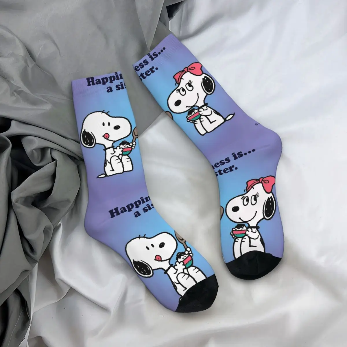 Snoopys kaus kaki senang stoking lucu pria kaus kaki Skateboard nyaman musim gugur desain kaus kaki antiselip