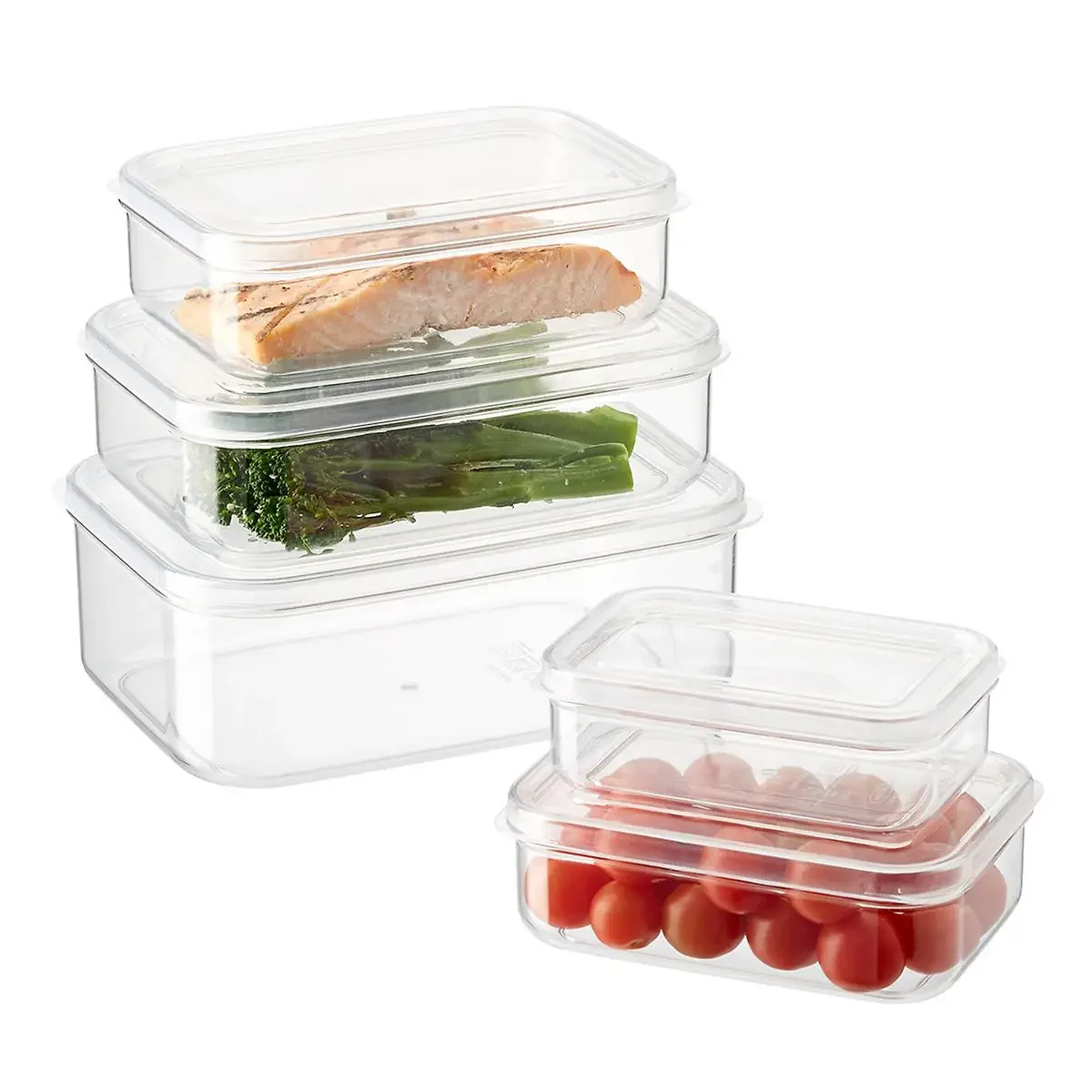 Lustroware Crystal Clear Nested Rectangular Food Storage Containers  food container