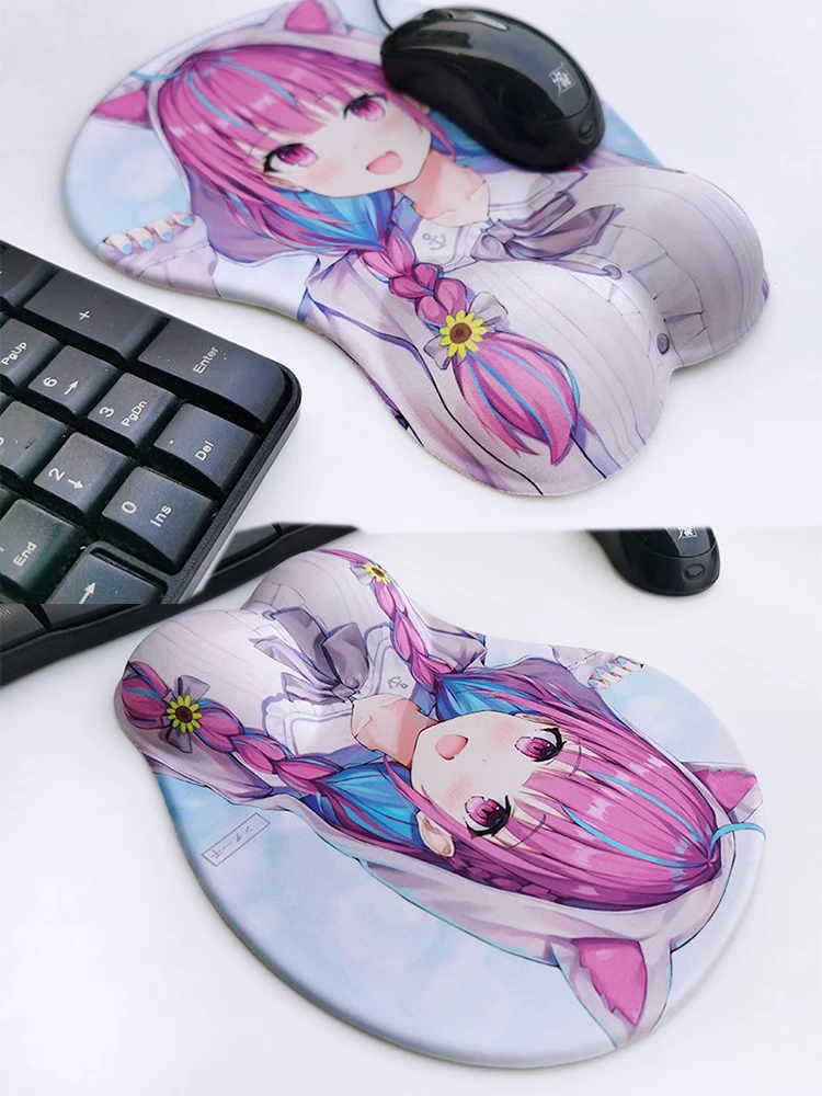 3d dywan podkładka pod mysz Minato Aqua Hololive Kawaii podpórka pod nadgarstek klawiatura dziewczyna Anime podkładki pod mysz śliczny wirtualny