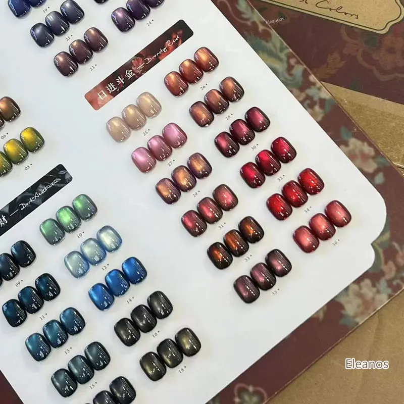 Eleanos TMPTA TPO هيما الحرة المغناطيسي هلام مجموعة طلاء الأظافر مع بطاقة اللون القط العين جيل للأظافر عدة نقع قبالة الأشعة فوق البنفسجية LED المغناطيس هلام 15 مللي