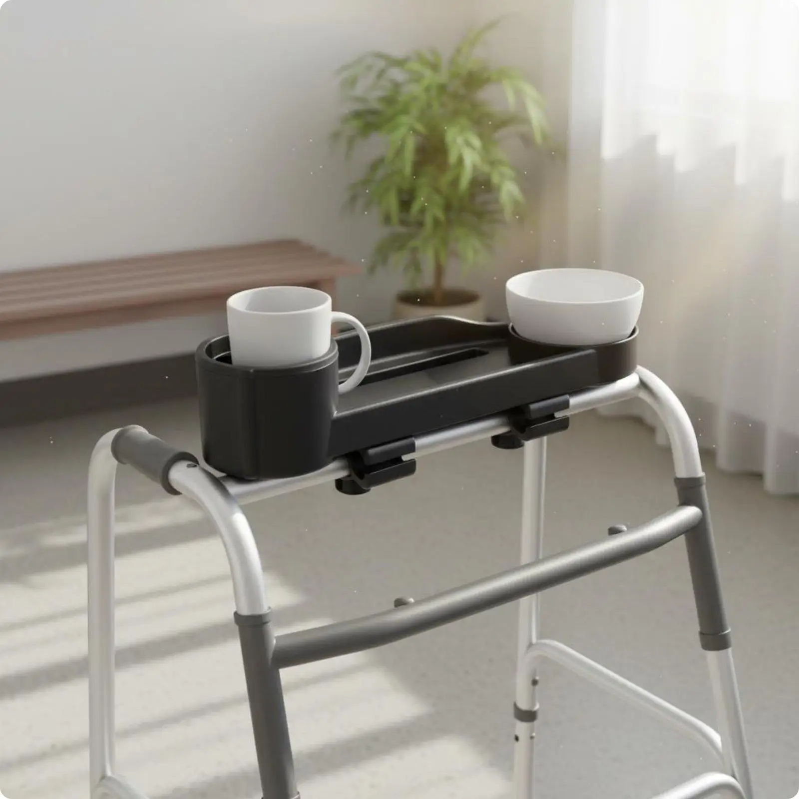Elderly Walker Tray Practical Assistive Device Storage Basket Multifunctional Organizer for Senior Walking