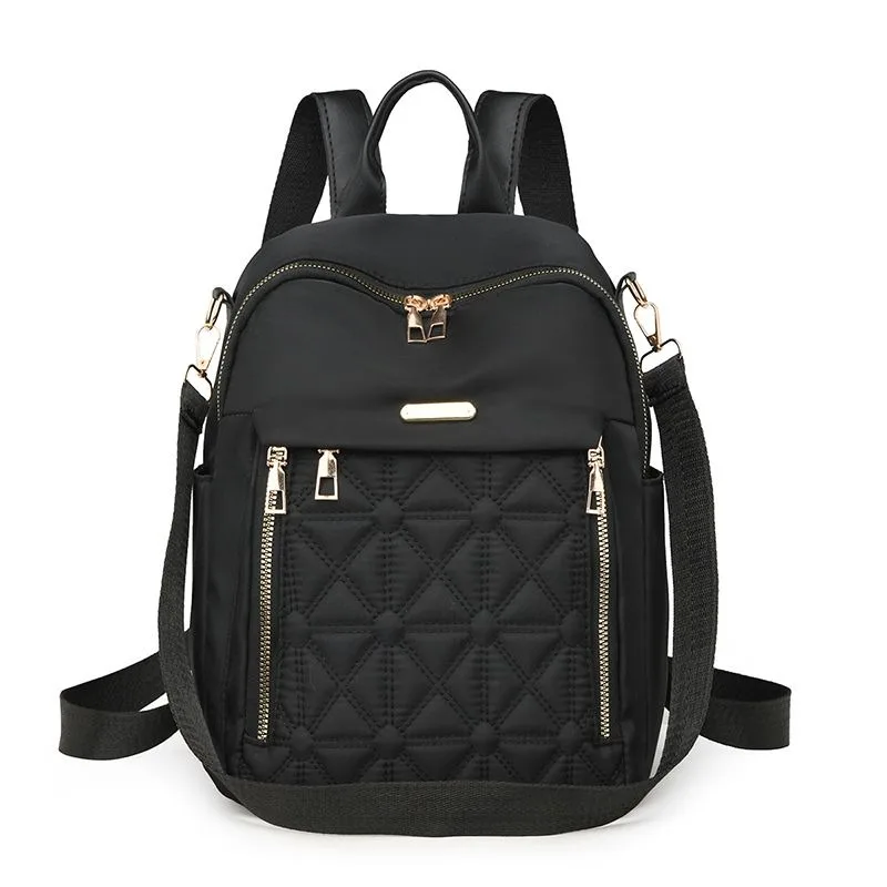 Women Backpack Water Proof Travel Korean Fashion Double Shoulder Bag Solid Color Nylon Multifunctionla Travel Handle Bag