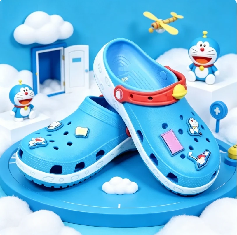 

Anime Model Toys Gifts Doraemon Clogs Slide Sandals Anime Breathable Beach Shoes Outdoor Casual Shoes for friend Special Gift