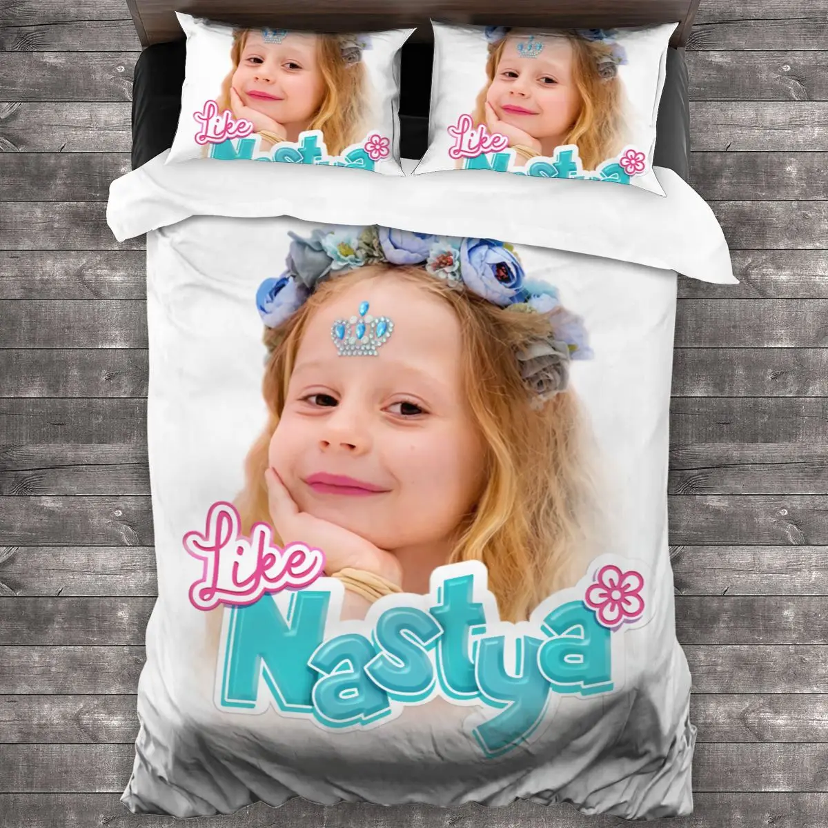 3D Printed Like Nastya Bedding Set Boys Girls Twin Queen Size Duvet Cover Pillowcase Bed Kids Adult Fashion Home Textileextile