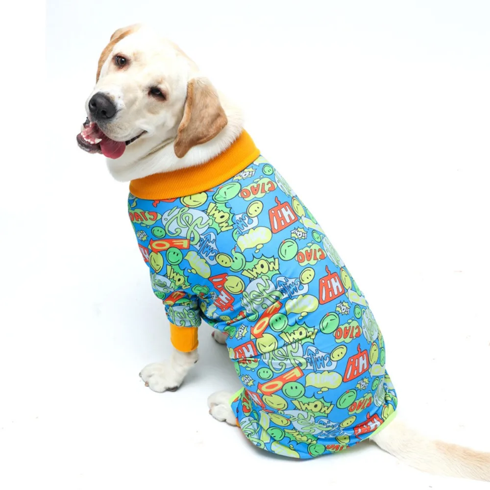 Dog Long Sleeve 4 Legs Pajamas For Surgery Recovery Anti Licking Wound Care Onesie Stretchy Fabric Soft Cotton Pet Jumpsuit