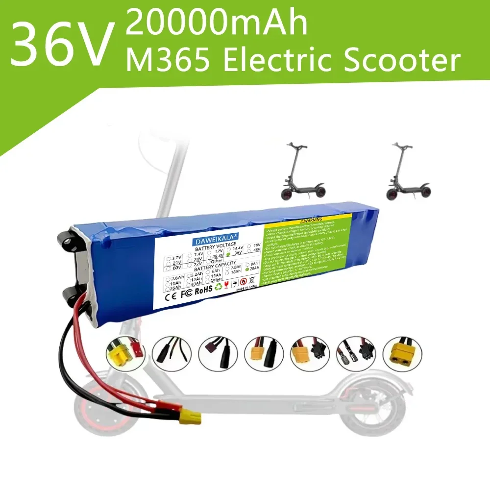 100% 36V 6Ah-20Ah Scooter Battery Pack for Xiaomi Mijia M365 36V Electric Scooter BMS Board for Xiaomi M365