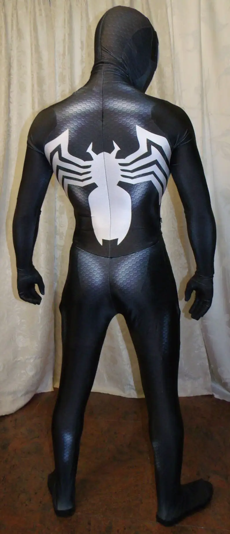 Venom Symbiote 2 Cosplay Bodysuit para homens, traje preto do Homem Aranha, super-herói Zentai, macacão masculino, adultos