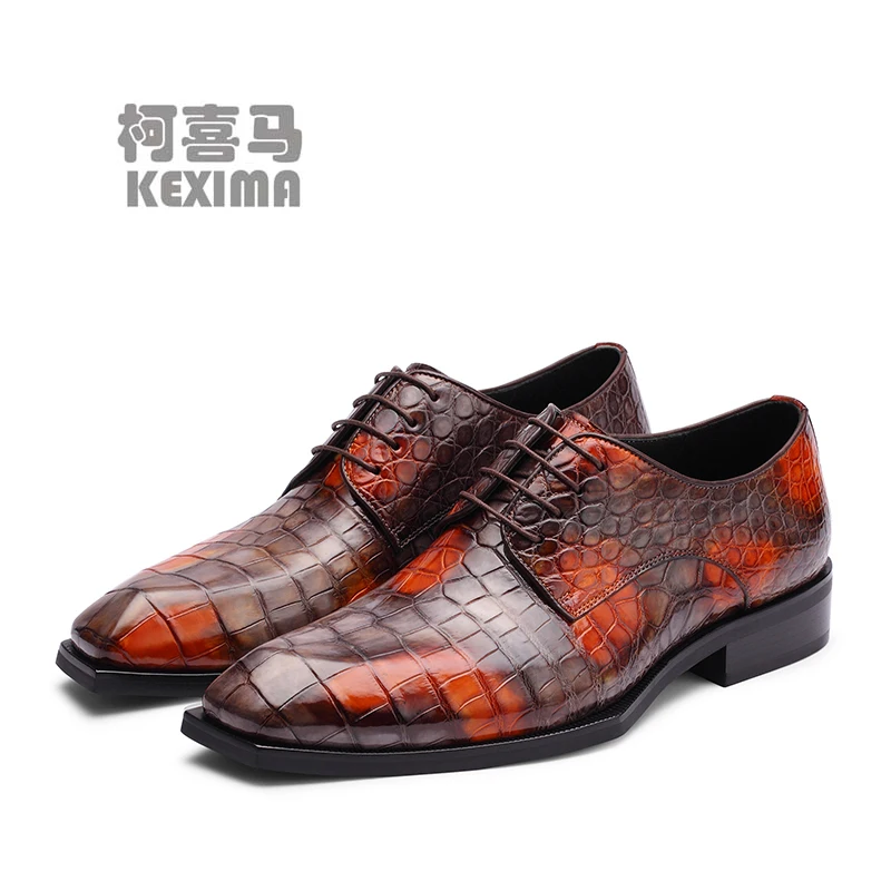 

CWV Manual crocodile Leather shoes Men formal shoes business dress shoes import crocodile shoes male Oxford shoes