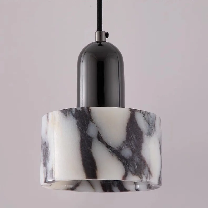 Art Pendant Light Natural Stone Marble E27 Bulb