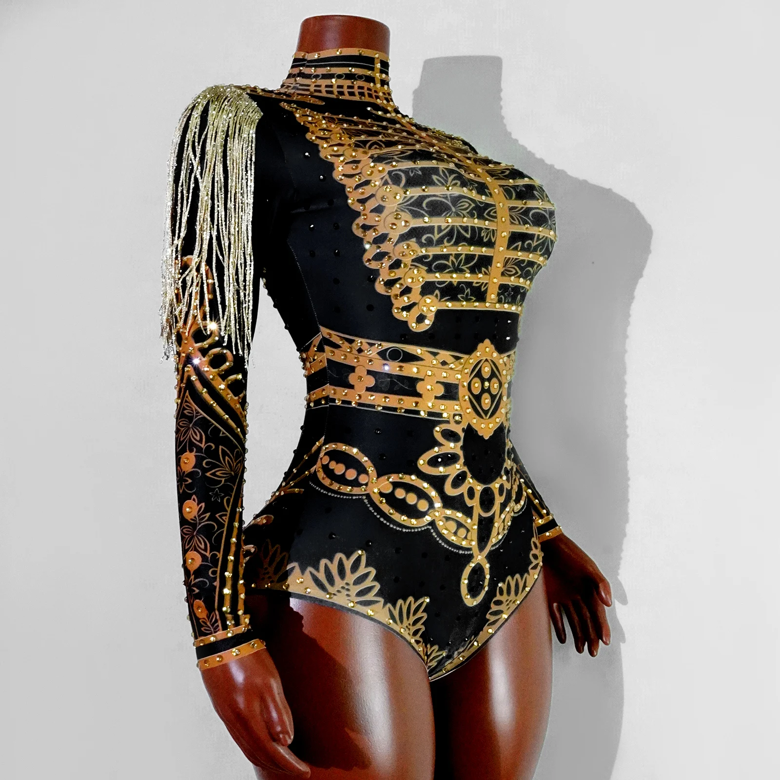 مثير المرأة هامش حجر الراين القطب الرقص بذلة ملهى ليلي أداء الزي سحب الملكة تظهر زي 2025 تصميم جديد حار